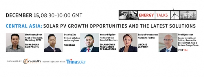 Invest In Network to host a webinar in partnership with Trina Solar on solar PV status and opportunities in Central Asia